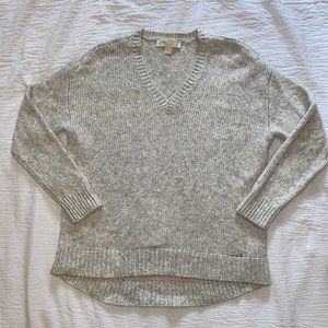 Michael Kors Grey Knit V Neck Sweater